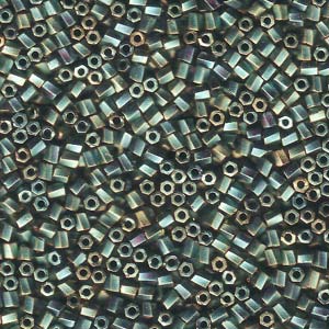 10 Twist Hex Cut 250 Gram Matte Metallic Green Iris - 10TW-1256