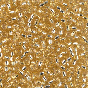 Seed Beads 11/0 Japanese 250gm Silver Lined Lt Gold - 11-92