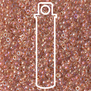 Dk Peach Lined Crystal Ab Miyuki Appx 20gm Tube - 6-9275-TB