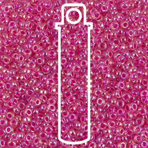 Hot Pink Lined Crystal Ab Miyuki Appx 20gm Tube - 6-9355-TB