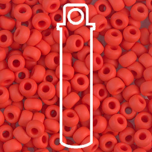6/0 Miyuki Matte Op Red Vermillion-appr 20gm Tube - 6-9407F-TB
