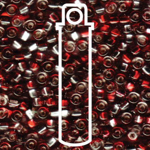 Sq Hole Rococo S/l Ruby Crystal Miyuki Appx 20gm Tube - 6S-93286-TB