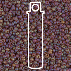 8/0 Matte Tr Dk Topaz Ab Miyuki Apprx 22gm Tube - 8-9134FR-TB