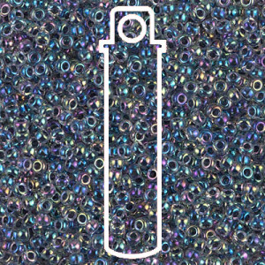 8/0 Noir Lined Crystal Ab Miyuki Apprx 22gm Tube - 8-9283-TB