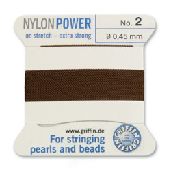 Griffin Nylon Bd Cord Brown Size 2- 2m- 0.45mm