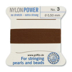 Griffin Nylon Bd Cord Brown Size 3- 2m- 0.5mm