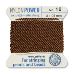 Griffin Nylon Bd Cord Brown Size 16- 2m- 1.05mm