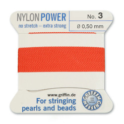 Griffin Nylon Bd Cord Coral Size 3- 2m- 0.5mm