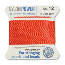 Griffin Nylon Bd Cord Coral Size 12- 2m- 0.98mm
