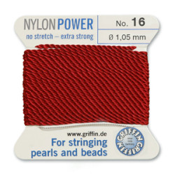 Griffin Nylon Bd Cord Garnet Size 16- 2m- 1.05mm