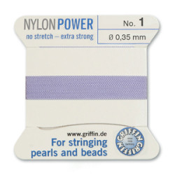 Griffin Nylon Bd Cord Lilac Size 1- 2m- 0.35mm