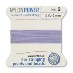 Griffin Nylon Bd Cord Lilac Size 2- 2m- 0.45mm