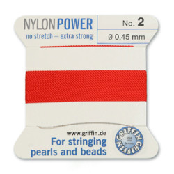 Griffin Nylon Bd Cord Red Size 2- 2m- 0.45mm