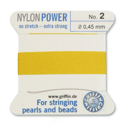 Griffin Nylon Bd Cord Yellow Size 2- 2m- 0.45mm