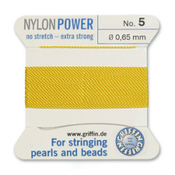 Griffin Nylon Bd Cord Yellow Size 5- 2m- 0.65mm