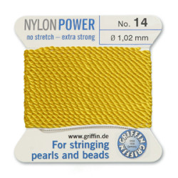 Griffin Nylon Bd Cord Yellow Size 14- 2m- 1.02mm