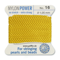 Griffin Nylon Bd Cord Yellow Size 16- 2m- 1.05mm