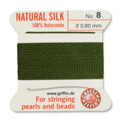 Griffin Slk Bd Cord Olive Size 8- 2m- 0.8mm