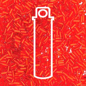 Bugle #1 (3mm)japanese Silver Lined Transparent Flame Red19.5gm/tb - BGL1-9010-TB