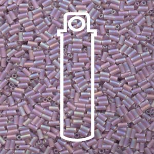 Bugle #1 (3mm) Miyuki Matte Smoky Amethyst Ab-aprx 19.5gm/tb - BGL1-9142FR-TB