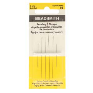 Needles Beading/sharp #12 Asst -6/pk-12pk/bx