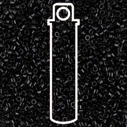 Delica 8/0 Black Apx 6.8gm - DBL-0010-TB