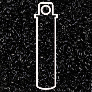 Delica 8/0 Black Apx 6.8gm - DBL-0010-TB