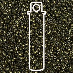 Delica 8/0 Mettlc Olive Apx 6.8gm - DBL-0011-TB