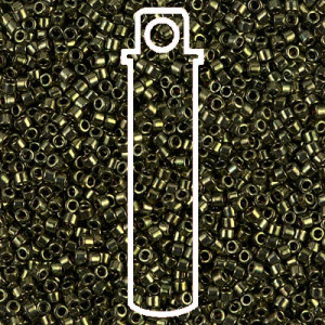 Delica 8/0 Mettlc Olive Apx 6.8gm - DBL-0011-TB