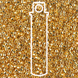 Delica 8/0 Brght Gold 24k Apx 6.8gm - DBL-0031-TB