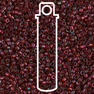 Delica 8/0 Gold Transp Dark Red Apx 6.8gm - DBL-0105-TB