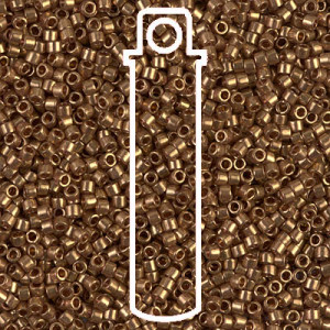 Delica 8/0 Tr Luster Metallic Gold Rose Apx 6.8gm - DBL-0115-TB
