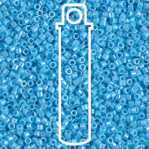 Delica 8/0 Opaque Turquoise Ab Apx 6.8gm - DBL-0164-TB