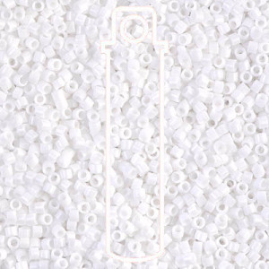 Delica 8/0 Opaque Chalk White Apx 6.8gm - DBL-0200-TB