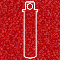 Delica 8/0 Matte Tr Red Orange -aprx 6.8gm - DBL-0745-TB