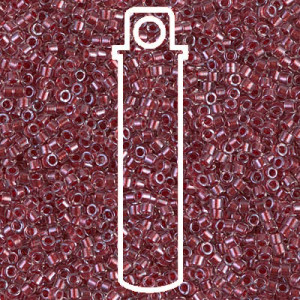Delica 8/0 Spkl Cranberry Lined Crystal -aprx 6.8gm - DBL-0924-TB