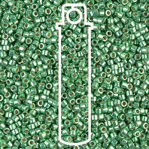 8/0 Delica Duracoat Glvn Dk Mint Green-6.8gm Tb - DBL-1844-TB
