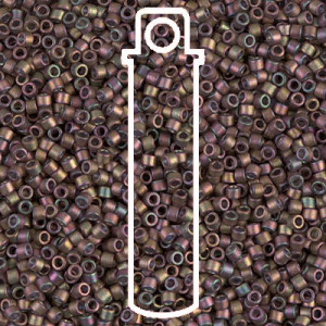 Delica 10/0 Matte Mtlc Gr./pink -apx 7gm - DBM0380-TB