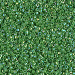 15/0 Delica Opaque Green Ab -50 Gm Bag - DBS0163