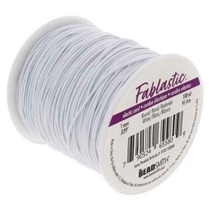 Fablastic 1mm Dia White Round Stretch Cord 100yrd