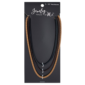 16 In. Leather Necklaces 3 Pcs /cd