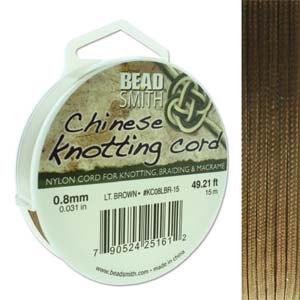 Knotting Cord .8mm 15 Meter Lt Brown