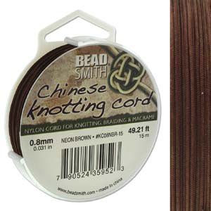 Knotting Cord .8mm 15 Meter Neon Brown