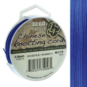 Knotting Cord .8mm 15 Meter Neon Deep Blue