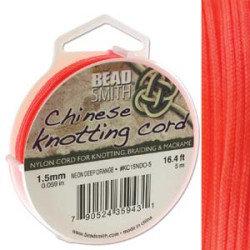 Knotting Cord 1.5mm 5 Meter Neon Deep Orange
