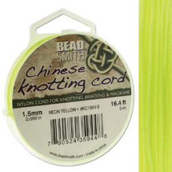 Knotting Cord 1.5mm 5 Meter Neon Yellow