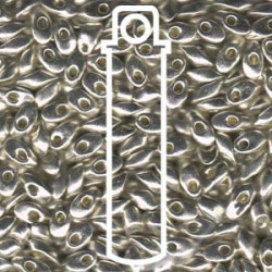 Long Magatama 4x7mm S/l Galv Silver-aprx 8.5gm - LMA-1051-TB