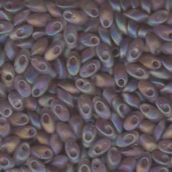 Long Magatama 4x7mm Matte Tr Smky Amy Ab-100gm - LMA-142FR