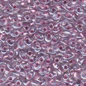 Long Magatama 4x7mm Sprkl Orchid Lined Cryst-100gm - LMA-1523