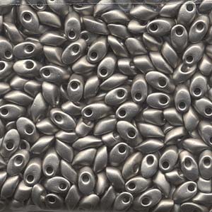 Long Magatama 4x7mm Matte Met Silver-50 Gm Bag - LMA-190F